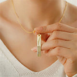 Personalized Fingerprint Necklace with Name Long Pendant Wedding Gift