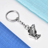 Fish Cremation Urn Keychain Keepsake Stainless Steel Memorial Ashes Keyring