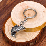 Fish Cremation Urn Keychain Keepsake Stainless Steel Memorial Ashes Keyring