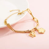 Flower Name Bracelets Titanium Steel Butterfly Bangles Engraved Family Names