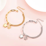 Flower Name Bracelets Titanium Steel Butterfly Bangles Engraved Family Names