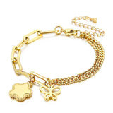 Flower Name Bracelets Titanium Steel Butterfly Bangles Engraved Family Names