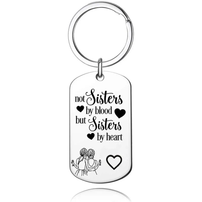 Friendship Keychain Pendant Stainless Steel for Women Girls Gift