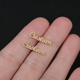 Frosted Name Stud Stainless Steel Tiny Letter Earrings Earcuff