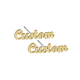 Frosted Name Stud Stainless Steel Tiny Letter Earrings Earcuff