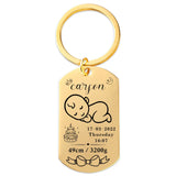 Personalized Baby Keychain Name DOB Weight Height Dad & Mom G