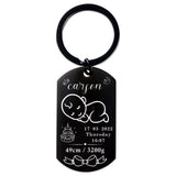 Personalized Baby Keychain Name DOB Weight Height Dad & Mom G