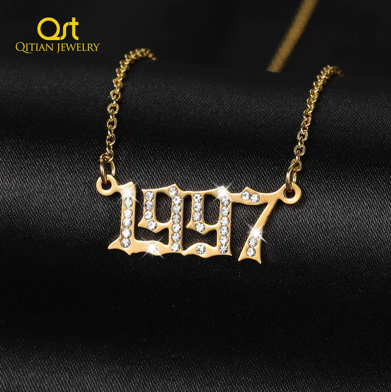 1997 Year Pendant Necklace, Digital Chain Jewelry for Men's and Women's