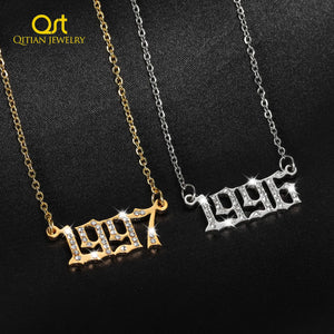 1997 Year Pendant Necklace, Digital Chain Jewelry for Men's and Women's