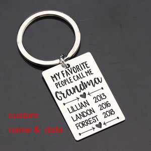 Grandchildren Name Grandma Keychain
