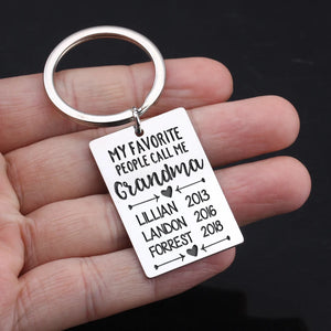 Grandchildren Name Grandma Keychain