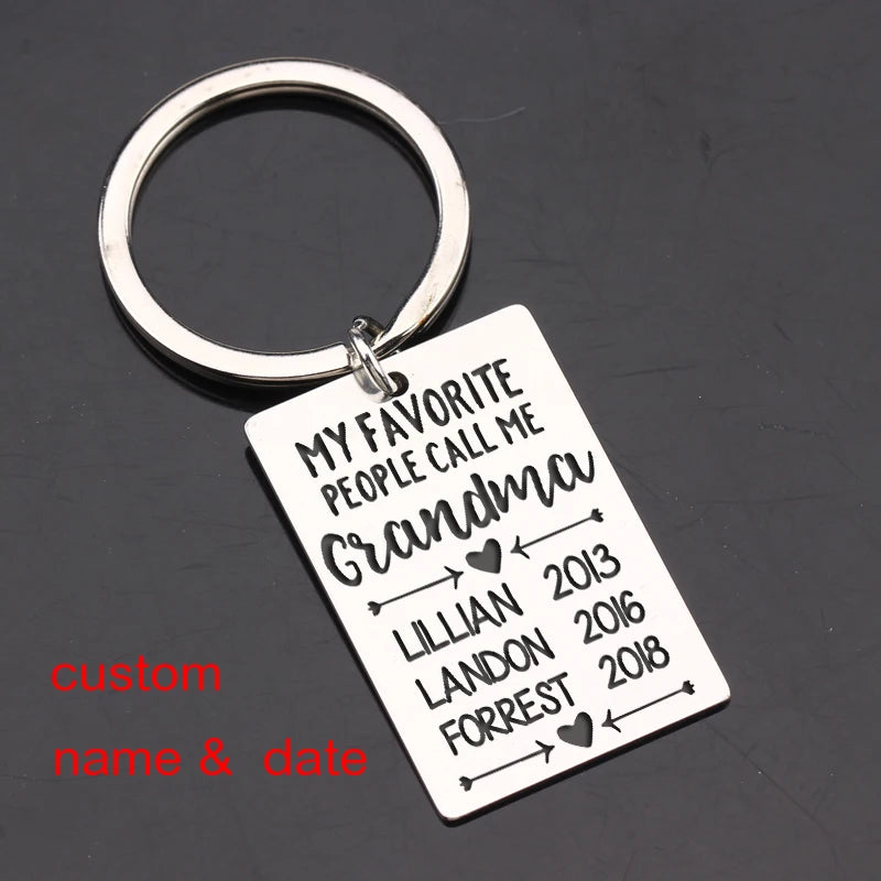Grandchildren Name Grandma Keychain