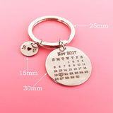 Calendar Keychain, Personalized Keyring for Couples