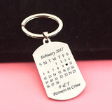 Personalized Calendar Keychain, Initial Name&Date Keyring