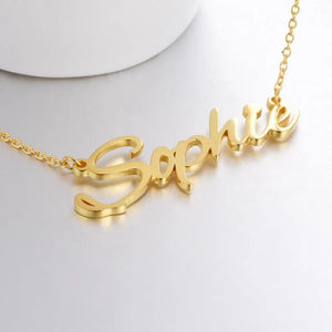 Personalized 925 Silver Name Necklace for Women, 18K Plated, Birthday Gift