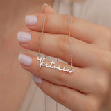 Handwriting Name Necklace Stainless Steel Chain Women Charm Jewelry Choker