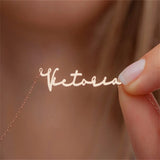 Handwriting Name Necklace Stainless Steel Chain Women Charm Jewelry Choker