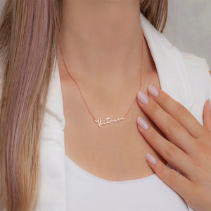Handwriting Name Necklace Stainless Steel Chain Women Charm Jewelry Choker