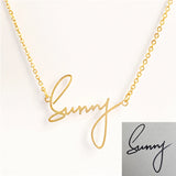 Handwritten Name Necklace Art Signature Nameplate Unique Memorial Jewelry