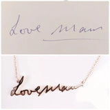 Handwritten Name Necklace Art Signature Nameplate Unique Memorial Jewelry