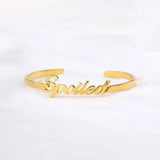 Personalized Stainless Steel Name Bracelet Adjustable Bangle