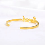 Personalized Stainless Steel Name Bracelet Adjustable Bangle