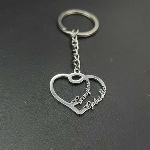 Personalized Heart Couple Name Keychain - Wedding Gift
