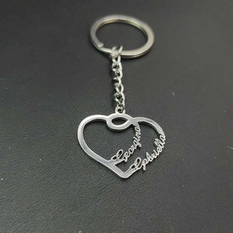 Personalized Heart Couple Name Keychain - Wedding Gift