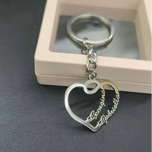 Personalized Heart Couple Name Keychain - Wedding Gift