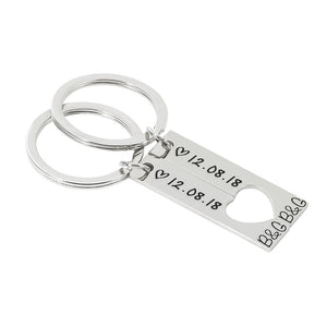 Heart Couples Keychain Personalized Anniversary Gift