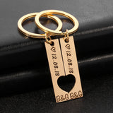 Heart Couples Keychain Personalized Anniversary Gift