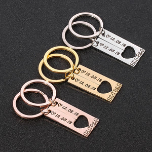 Heart Couples Keychain Personalized Anniversary Gift