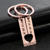 Heart Couples Keychain Personalized Anniversary Gift