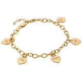 Heart Pendant Bracelets Personalized Engraved Name Stainless Steel Jewelry