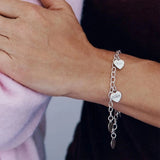 Heart Pendant Bracelets Personalized Engraved Name Stainless Steel Jewelry