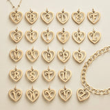 Heart Script Initial Necklace Charm Letter Pendant For Girlfriend