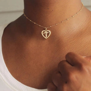 Heart Script Initial Necklace Charm Letter Pendant For Girlfriend