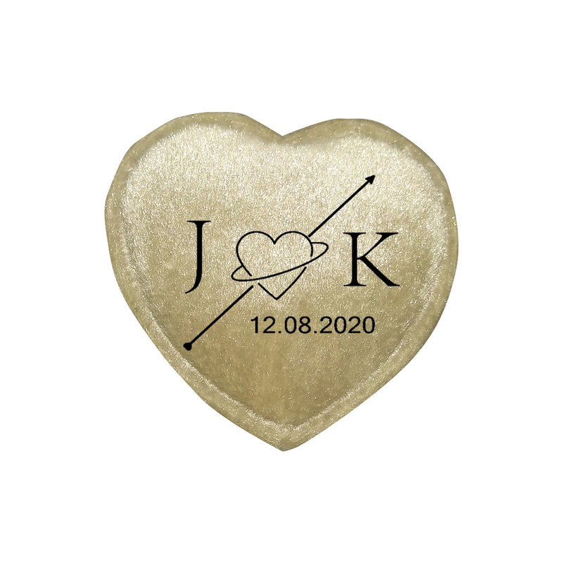 Personalised Heart Velvet Ring Box Flannel Wedding Engagement Ring Storage