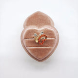Personalised Heart Velvet Ring Box Flannel Wedding Engagement Ring Storage