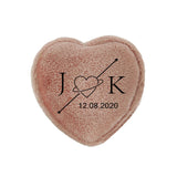 Personalised Heart Velvet Ring Box Flannel Wedding Engagement Ring Storage