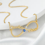 Infinity Names Necklace Birthstone Stainless Steel Choker