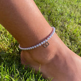 Initial Letters Anklet Stainless Steel Pearl Chain Anklet