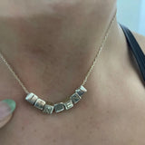 Beaded Cube Initial Necklace Personalized Jewelry Gift Idea