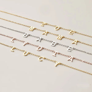 Stainless Steel Initial Necklace for Women Clavicle Chain Number Pendant