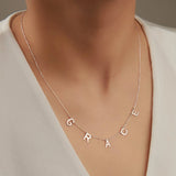 Stainless Steel Initial Necklace for Women Clavicle Chain Number Pendant