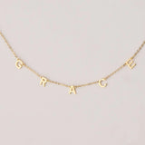 Stainless Steel Initial Necklace for Women Clavicle Chain Number Pendant
