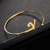 Initials Bracelet Birthday Stone Zircon Bangle Gift