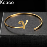 Initials Bracelet Birthday Stone Zircon Bangle Gift