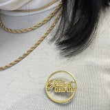Initials Brooches Stainless Steel Circle Shape Pin Badges