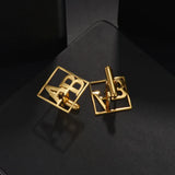Initials Stainless Steel Cufflinks Men Wedding Gift Groom Man Jewelry